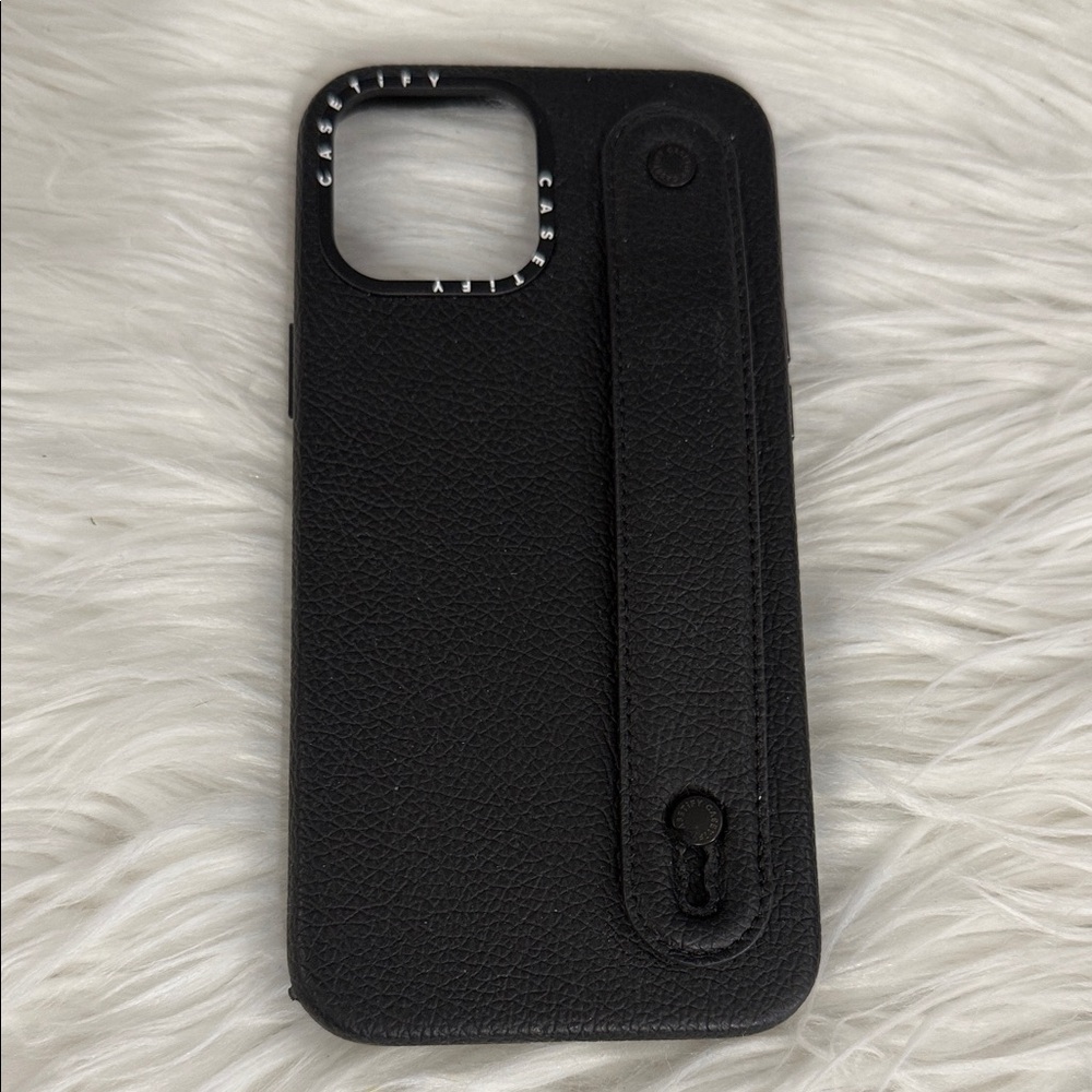 Casetify Black Textured Phone Case with Strap